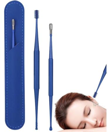 Ear Cleaning Tool Set - Gentle Two-Tips Curette Kit for Kids & Adults - Portable Ear Wax Discharging Supplies - 360 Degree Thorough Cleaning - Blue - Buy Online on GoSupps.com