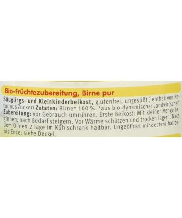 Holle Organic Pear Pure - Pack of 6 (6 x 125 g) | Premium Baby Food Delivered Internationally - Buy Online on GoSupps.com