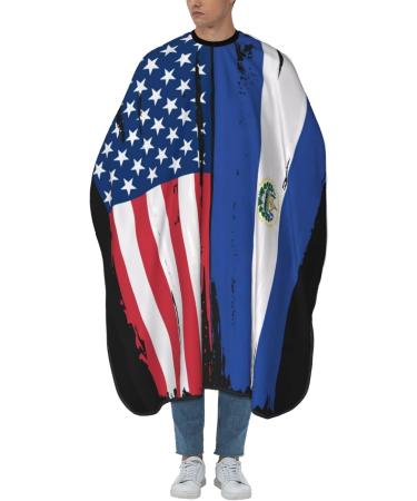 USA El Salvador Flag Barber Cape | Professional Waterproof Hair Cutting Apron - 55x66 for Stylists & Home Use - Buy Online on GoSupps.com