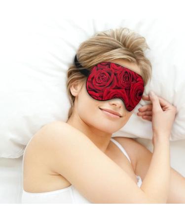 Shop Red Rose Flower Sleep Mask for Women | Adjustable Eye Shades & Elastic Strap | International Shipping Available - Buy Online on GoSupps.com
