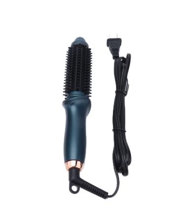 Smart Curling Brush 2 in 1 Curling Brush Straight Curly Hair Dual Purpose Portable Thermostatic Electric Hair Brush US Plug 110V 30W Green