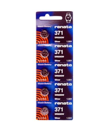 Renata #371 Silver Oxide Battery - 5 Pack