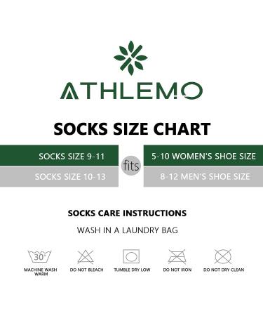 Athlemo Bamboo Diabetic Socks 6 Pairs - No-Binding Ankle White - Men & Women (Size 10-13) - Buy Online on GoSupps.com
