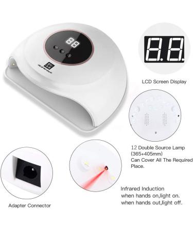 LED UV Nail Lamps White 36W Gentle & Not Hurt Hands Black Gel Nail Polish Nail Dryer Curing Lamp with 30/90S Timers Auto Sensor LED Digital Display USB Plug Carry Convenient for Home and Salon One Size White - Buy Online on GoSupps.com