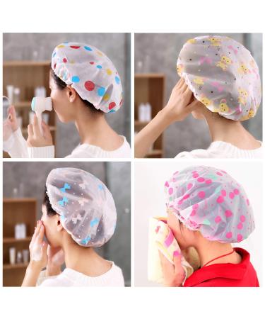 Buy NATUCE 5 Pack Reusable Shower Caps - Waterproof Elastic Bathing Caps for Women's Hair Protection in Spa & Salon - Buy Online on GoSupps.com