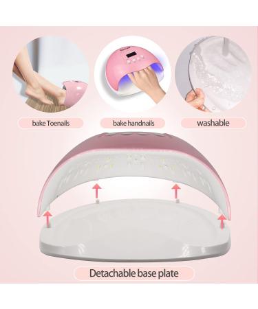 RedFlow UV LED Nail Lamp - Pink Polycarbonate Large Size with Palm Print & UV Protection Gloves | Perfect for International Shipping - Buy Online on GoSupps.com