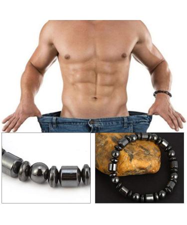 Magnetic Therapy Bracelets for Weight Loss | Health Care Magnetic Bands for Men & Women - Stylish Black Stone Gift - Buy Online on GoSupps.com