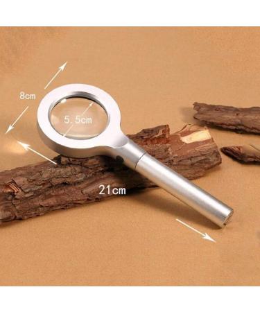 Magnifyings Educational Hobby Magnifiers Handheld 5X Optical Glass Magnifier with Metal Led Lamp Reading All Metal Frame Magnifying Glass - Buy Online on GoSupps.com