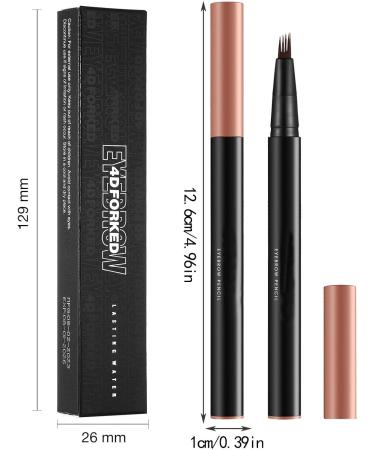 Eyebrow Pencil upgraded 4 Fork Tip Precise Eyebrow Pencil 3D Waterproof and Sweatproof Microblading Eyebrow Pencil Contouring Pencil Eyebrow Makeup for Long-Lasting Natural Look (3 Black) Black 3 - Buy Online on GoSupps.com