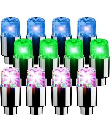 Naveso Bright Valve Caps - 12 PC Bike Tire Lighting Accessories with Intelligent Sensors for Cars & Motorcycles - Buy Online on GoSupps.com