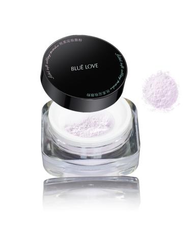 BLUE LOVE Setting Powder Makeup for Oily Skin Oil Control Smooth Face Makeup Powder Foundation Waterproof Setting Powder Compact Oil Control Face Pressed Loose Powder(Purple) Purple 12g