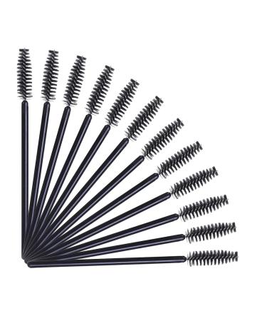 100 Pcs Disposable Mascara Wands Eyelash Brush Spoolies for Eyebrow Eye Lash Extension (Pink) (Black)