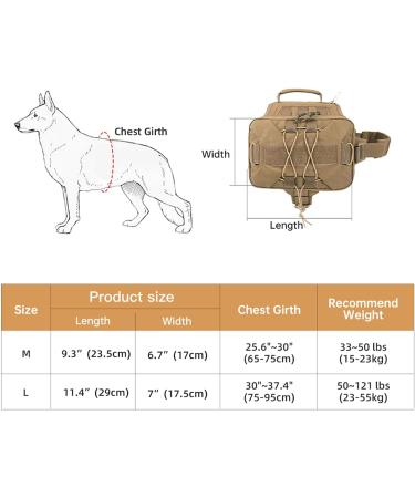 EXCELLENT ELITE SPANKER Tactical Military Dog Saddle Bag Harness Saddlebag Backpack for Medium Large Dogs(Brown L) L Brown - Buy Online on GoSupps.com