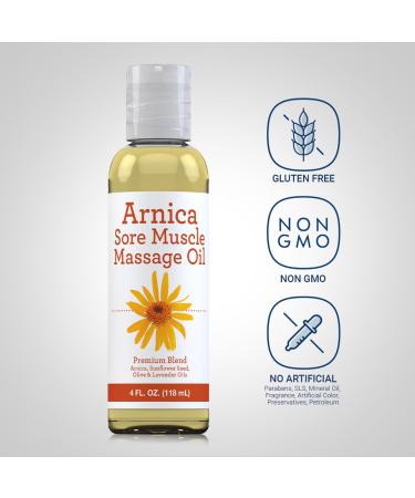 Piping Rock Arnica Massage Oil 4 fl oz | Soothe Sore Muscles | Premium Massage Therapy Oil - International Shipping Available - Buy Online on GoSupps.com