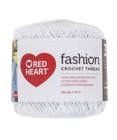 Red Heart Fashion Crochet Thread  3  White 375 Foot