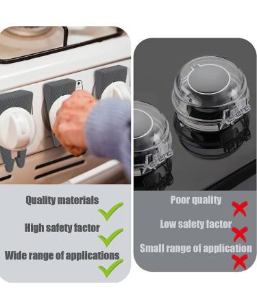 6 Pack Stove Knob Locks Universal Size Baby Proof Gas Stove Knob Covers Stove Child Proof Knobs Grey - Buy Online on GoSupps.com