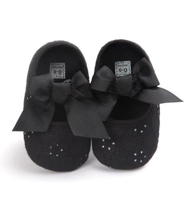 LACOFIA Baby Girls Christening Shoes | Anti-Slip Soft Sole Prewalkers | Size 3-6 Months | Black - Buy Online on GoSupps.com
