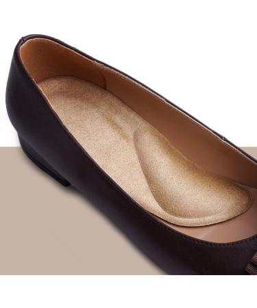 Large 2 Pairs Latte Gel Arch Support Insoles with Heel Cushions for Pressure Relief - Adhesive Pads for Sandals, Flip Flops, Flats, and Dress Shoes - Buy Online on GoSupps.com