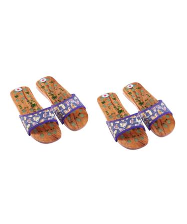 FRCOLOR 2 Pairs of Shoes for Pain Relief Slippers Foot Massager Summer Slippers Women's Slippers Dimensions Summer Slippers for Women Size on Miss Font Wooden Tool