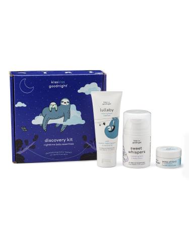 Kiss Kiss Goodnight Baby Essentials | Baby Travel Kit - Trial Size Toiletries | Baby Gift Set| Baby Wash | Baby Lotion | Baby Balm | Plant-Based and Organic Ingredients