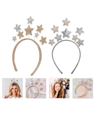 Lurrose Glitter Star Headband - 2 Pack Party Hair Accessories for Kids | Perfect for New Year's & Birthday Celebrations - Buy Online on GoSupps.com