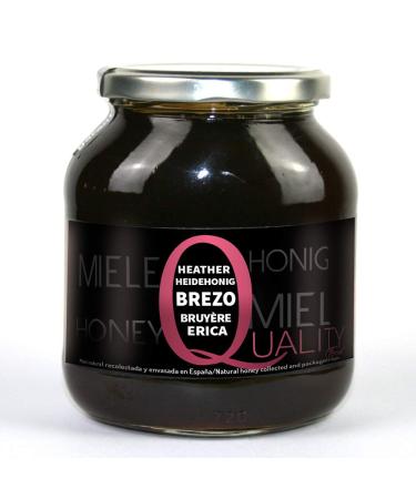 100% Pure Bee Honey. Raw Honey. 1 Kg. Produced in Spain. Unpasteurized and unheated. High quality artisan. Glass jar. Great variety of exquisite flavors. (Heather)