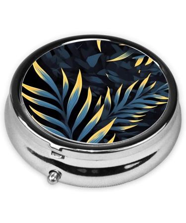Leaves in The Dark Round Pill Box - 3 Compartment Portable Organizer for Travel | International Shipping Available - Buy Online on GoSupps.com