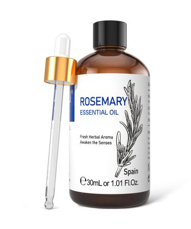 HIQILI Rosemary Oil 30ml - 100% Pure Natural Rosemary Oil Essential Oils for Diffusers Aroma Aromatherapy Candle Making