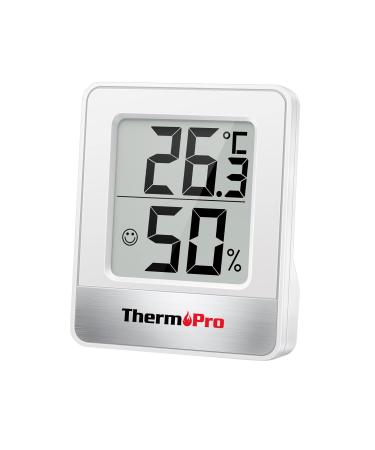 ThermoPro TP49 Digital Mini Thermo-Hygrometer Thermometer Hygrometer Inside temperature and humidity measuring device with smiley indicator for greenhouse living room white - Buy Online on GoSupps.com