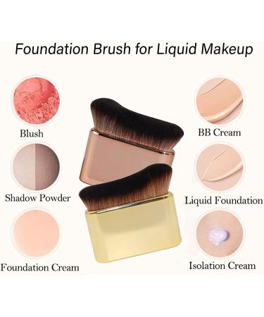 Siren Brush Because Pro Siren Brush Siren Makeup Brush Liquid Foundation Brush for Face Flat Top Foundation Brush for Powder/Liquid (Color : 2pcs Rose Gold) - Buy Online on GoSupps.com