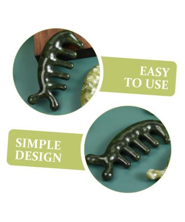 Shop Ladiente Jade Massage Comb - GUA-SHA Scalp & Hair Massage Device for Curly Hair - Meridian Stimulation - 11.50x4.50x1.50cm Green - Buy Online on GoSupps.com