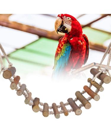 Parrot Nature Rope Wooden Ladder Swing - Bird Conductor Rope Toy & Creep Bridge Accessories for Parrots | Shop Internationally - Buy Online on GoSupps.com