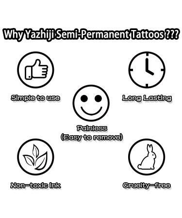 Semi-Permanent Waterproof Tiny Tattoo Stickers for Women, Girls, and Kids - Dark Blue Floral Rose Crown Design - Lasts 1-2 Weeks - 30 Sheets - Buy Online on GoSupps.com