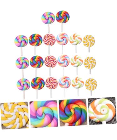  Levemolo Levemolo 20 Pieces Dummy Simulation Lollipop Charms Rainbow Pacifier Photo Prop Craft Lollipop Lovely Charm Polymer Clay Dining Table Party Table - Buy Online on GoSupps.com