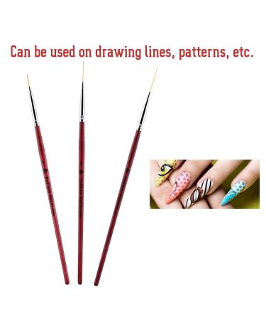 3pcs Nail Art Liner Brushes Set - Gel Painting & Diamond Application Tool for DIY Nail Design - Buy Online on GoSupps.com