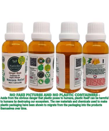 Nativilis Ginger Root Essential Oil (Zingiber Officinale) - Anti-inflammatory relieve nausea - promote hair health and growth and skin care - Copaiba properties 30ml - Buy Online on GoSupps.com