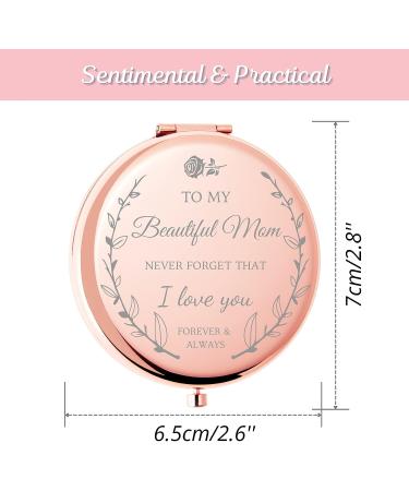 idooss Rose Gold Compact Mirror - Unique Birthday Gift for Mom, Friends, Coworkers - Gold Portable Mirror - Buy Online on GoSupps.com