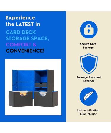 Sideloader 200 Premium Commander Deck Box - Holds 200+ Double Sleeved Cards - Blue Interior - Ideal for MTG, TCG, Pokemon - with Dice Tray - Buy Online on GoSupps.com