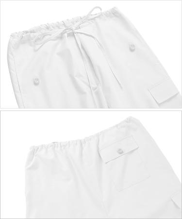 FEOYA Women Baggy Cargo Pants Drawstring Loose Straight Leg Hip Hop Parachute Pant - Y2K Egirl Joggers - White (Size Small) - Buy Online on GoSupps.com