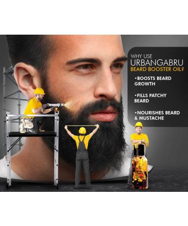 Urbangabru Beard Growth Oil Booster - 60 ml | Natural Herbs Enriched | Promotes Healthy Beard Growth - Buy Online on GoSupps.com