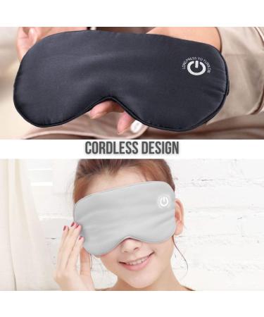 Heated Eye Mask - Rechargeable Wireless Warm Compress for Dry Eyes & Dark Circles | Silk Heating Pad Gift for Men & Women - Buy Online on GoSupps.com