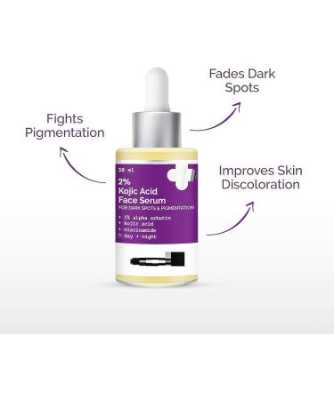 LOGY Co 2% Kojic Acid Face Serum With 1% Alpha Arbutin & Niacinamide For Dark Spots & Pigmentation 30mlQ - Buy Online on GoSupps.com
