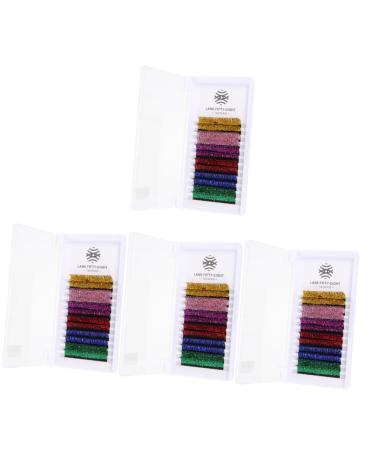 FOMIYES 24 Pairs Glitter False Eyelashes Color Lashes Lash Extension Cosmetic Lashes Colorful False Eyelashes Halloween Cosplay Lashes Colored Eyelashes with Glitter Fiber Extend Manual