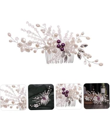 Amosfun 1pc Braided Flower Comb Hair Accessory for Women Pearl Tiara Bridesmaid Hair Accessories Flower Hair Comb Hair Barrettes for Women Bridal Hair Comb Handmade Wedding Hair Comb White - Buy Online on GoSupps.com