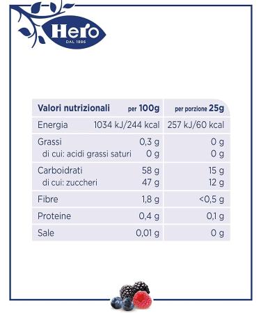 Hero Poker Wild Berries Jam Pack of 30 x 100g Packs (4 Individual Boxes x 25g) Extra Jam & Jam Quality Fruit No Preservatives and Colorings - Buy Online on GoSupps.com