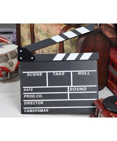 KISEER 12"x11" Movie Film Clap Board Wooden Movie Clapboard Film Clapper Board  Black & White - Buy Online on GoSupps.com