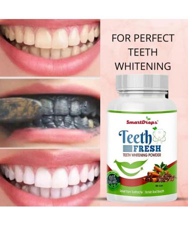 Teeth Whitening Powder - Enamel Safe & Effective Stain Removal | Long Lasting Freshness | Dental Kit for All Teeth Types | 80g Pack of 2 - Buy Online on GoSupps.com