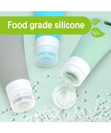 Travel Bottle Set for Toiletries - Leak-Proof Silicone (3 PCS 3 oz) - BPA-Free Refillable Squeezable Accessories for Shampoo Lotion & Cosmetics - Buy Online on GoSupps.com