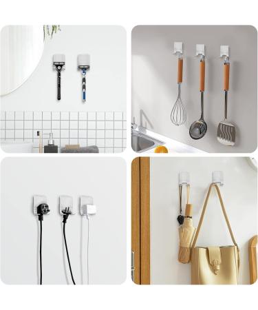 Leryati Stainless Steel Razor Holder Set - 4 Pack Drill-Free Self-Adhesive Shower Hangers for Bathroom & Kitchen - Silver - Buy Online on GoSupps.com