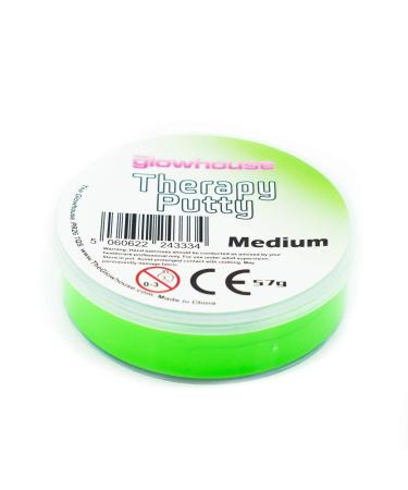 Premium Therapy Putty Squeezable Non-Toxic Hand Exercise Anti-Stress for Adults & Children 57g (Green - Medium)